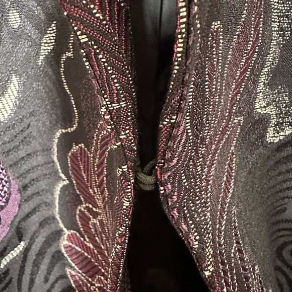 Chico’s 2 Jacquard Twilight Escape Andora Floral Jacket Large Black Purple New - Picture 9 of 11